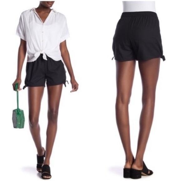 Madewell Side Tie Black Shorts Women's XXL Pull On Elastic Waist - Picture 1 of 6